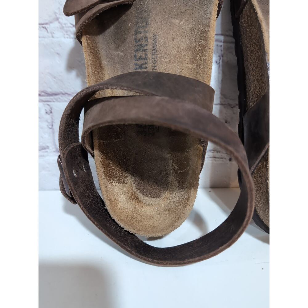 Birkenstock Yara Leather Strappy Sandal Size 36 US 5.0 Mocha Brown Ankle Strap - Picture 5 of 14